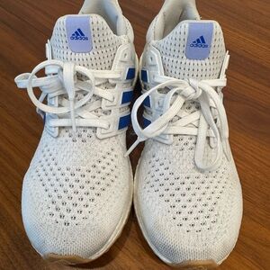 Adidas Ultra Boost 1.0 Womens Running Shoes White Blue